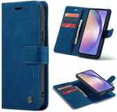 Casemania Hoesje Geschikt voor Samsung Galaxy A42 - Navy Blue - 2 in 1 Magnetic Book Case