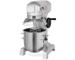 VERTES Professionele deegkneder, deegmachine met planetaire mengarm, inhoud 10 l, roestvrijstalen mengkom, mengblad, deeghaken en garde, 2 snelheden: 170 en 340 rpm