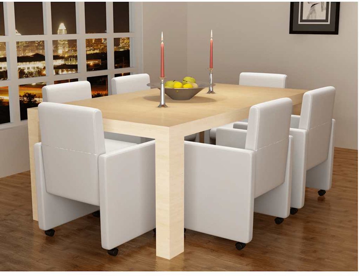 vidaXL - Eetkamerstoelen - 6 - st - kunstleer - wit
