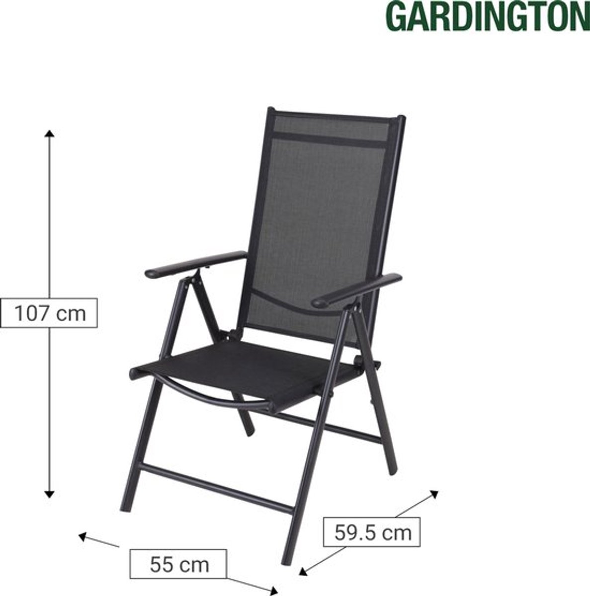 Gardington Gardington Antraciet Klapstoel Set - afbeelding 4