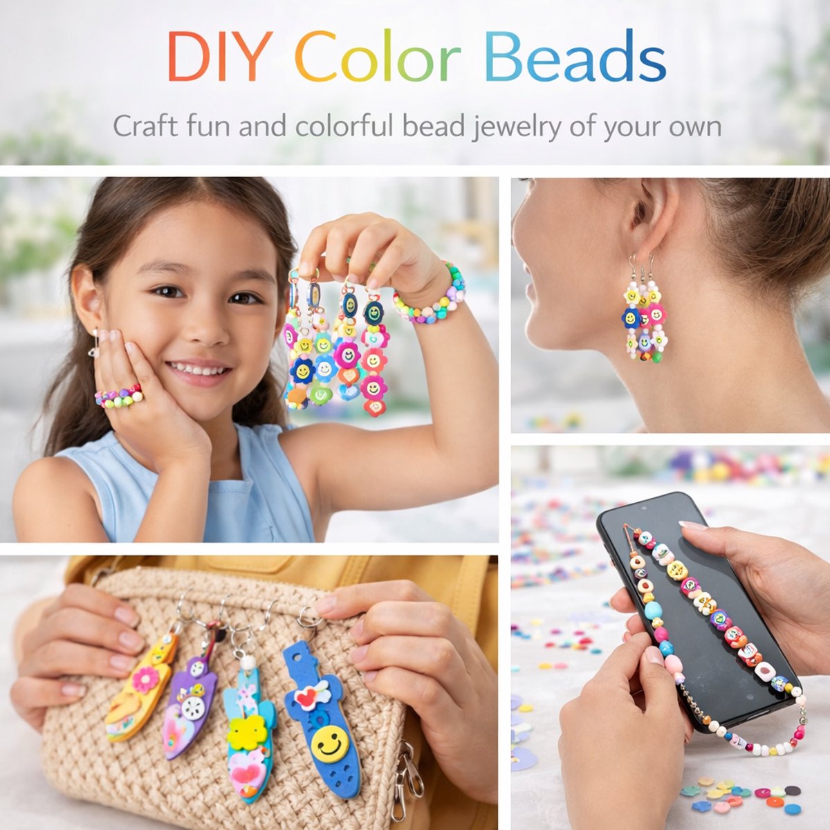 BOTC Sieraden Set - Knutselen meisjes - Armband Maken Set - 1050-Delig - Sieraden Halsketting Maken - 24 Stijl - Cadeau voor Meisjes Kinderen — afbeelding 5