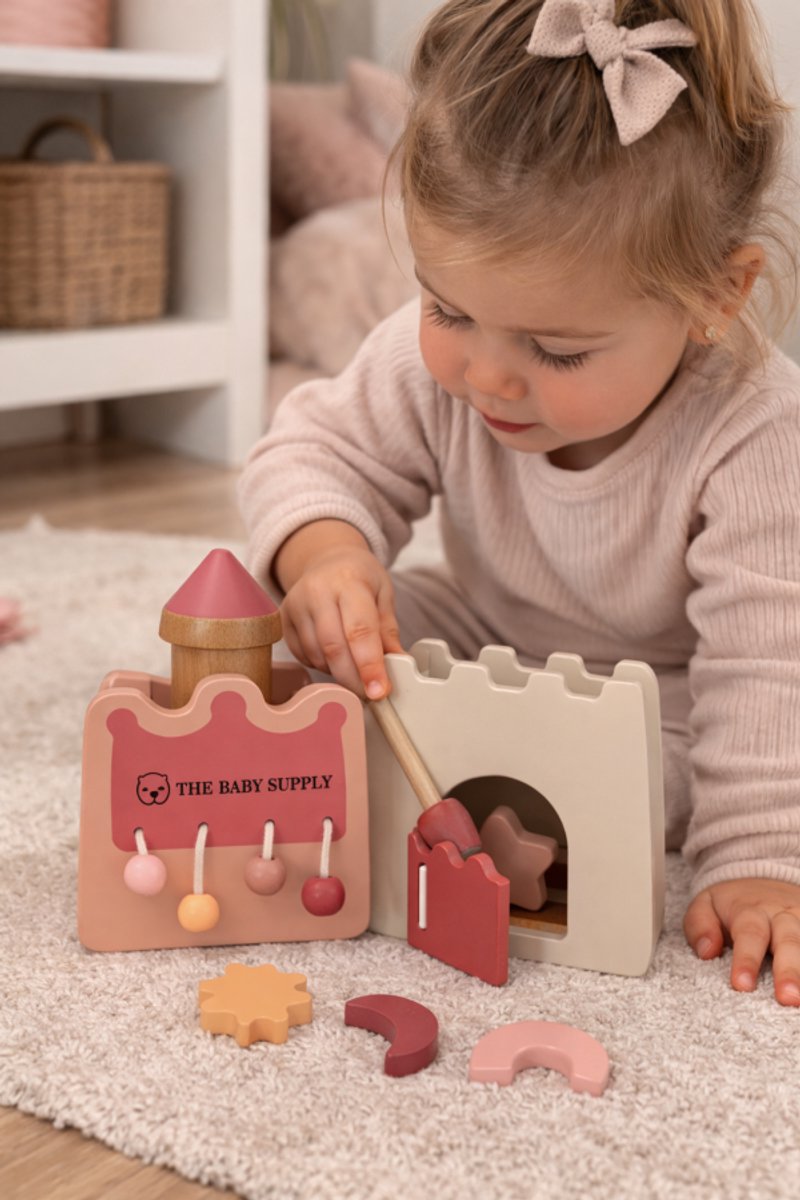 The Baby Supply Houten Vormenstoof Kasteel – Educatief Babyspeelgoed