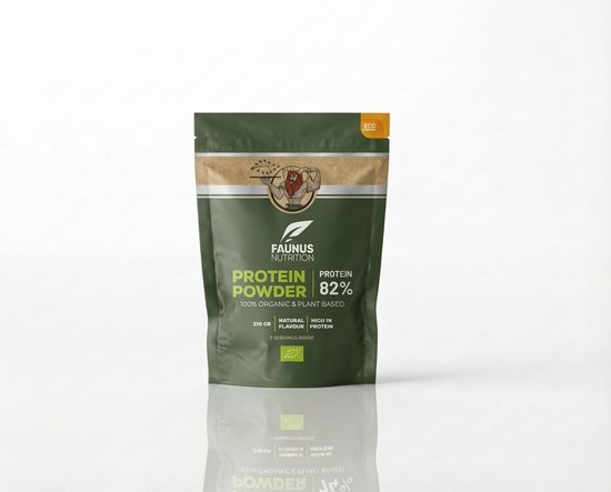 Faunus Nutrition eiwitpoeder, 82% proteïne, 100% biologisch & plantaardig, 210 gr.