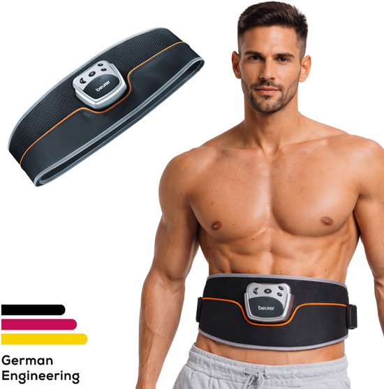 EMS buikspiertrainer, elektrische buikspiertrainer, EMS-oefenapparaat met 10 standen en 30 intensiteiten, EMS spierstimulatie elektrische USB-oplaadbare draagbare voor buik, arm, been fitness