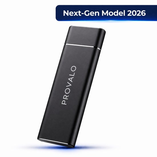 Provalo Externe SSD 2TB – Portable Externe Harde Schijf – Nieuw 2026 Model – Snelle Draagbare Opslag – Geschikt voor Windows Mac en Android – Compacte en Schokbestendige SSD – Ideaal voor Werk Studie Fotografie en Reizen
