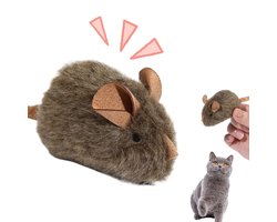 1 Stuks Kattenspeelgoed, Kitten, Kattenspeelgoed, Zelfbezigheid, Speelgoedmuis Katten, Bontmuizen, Interactief Speelgoed, Pluche Kattenspeelgoed, Muis, Bruin