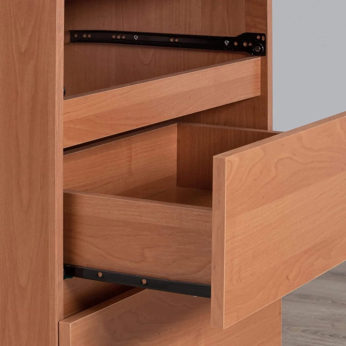 Kledingkast 90x180x51 cm met 2 laden en kledingroede tweedeurs garderobekast met planken minimalistische slaapkamerkast 16 mm gelamineerd hout elzen Vermissen