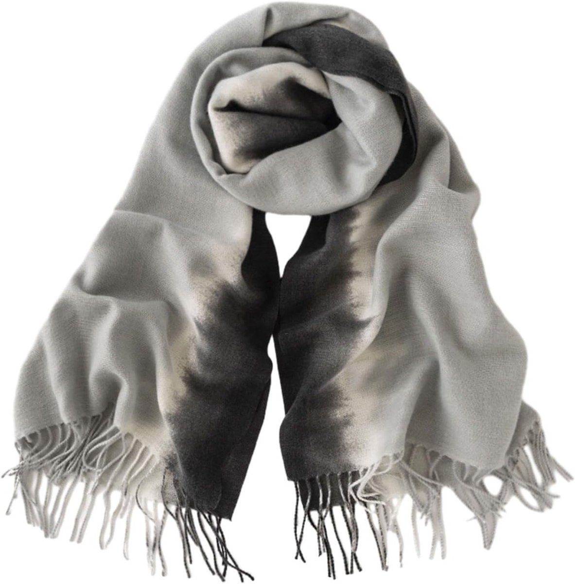 Dames winter sjaal, warme thermische sjaal van 200 x 65 cm, zwart, perfect voor koude dagen en stijlvol combineren