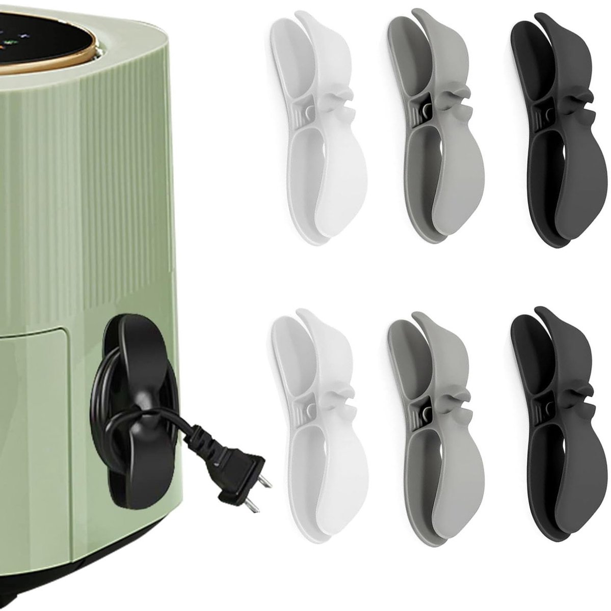Kabelbeheer voor Apparaten, 6 Stuks, Zelfklevende Kabelhouders en Organizers voor Keukenapparatuur en Elektronica