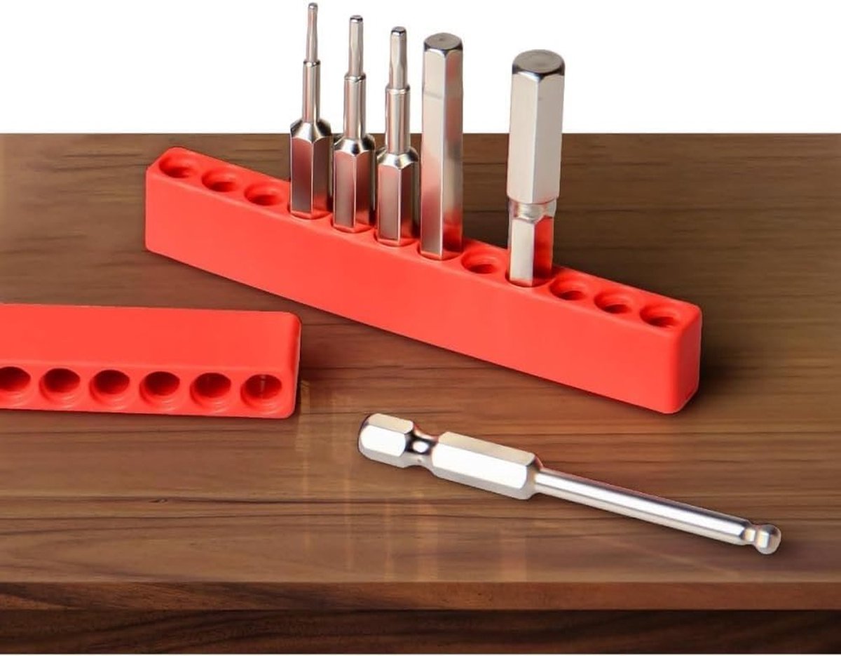 Hexagonale Bit Organizer met 5 Stukken en 12 Gaten voor het Opslaan van Schroefbits, Ideaal voor Gereedschap en Klussen
