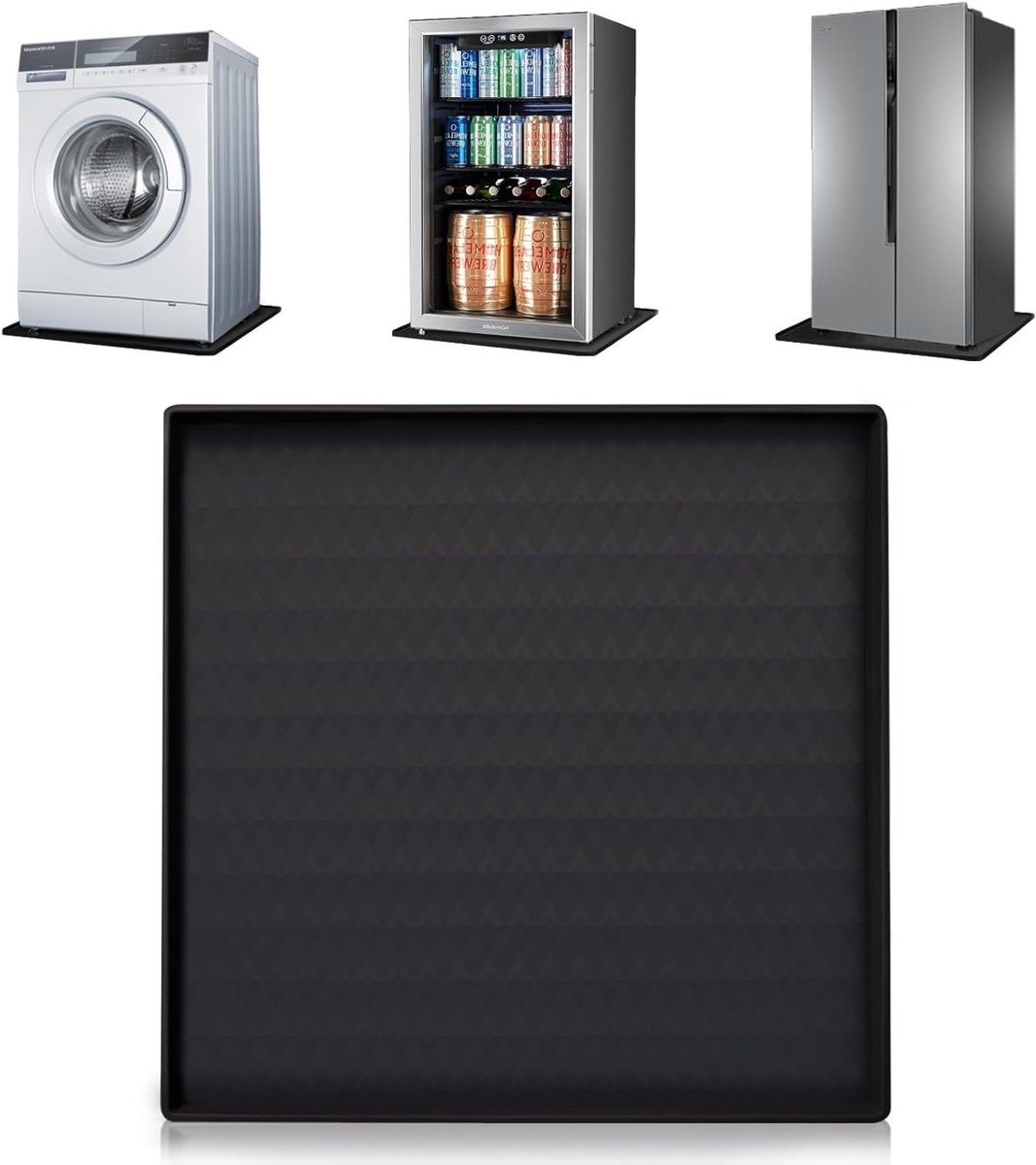Multifunctionele Koelkastmat 60x60 cm, Druppelbak met Verhoger voor Koelkast, Wasmachine en Wijnkast, Bescherming tegen Vlekken en Schade