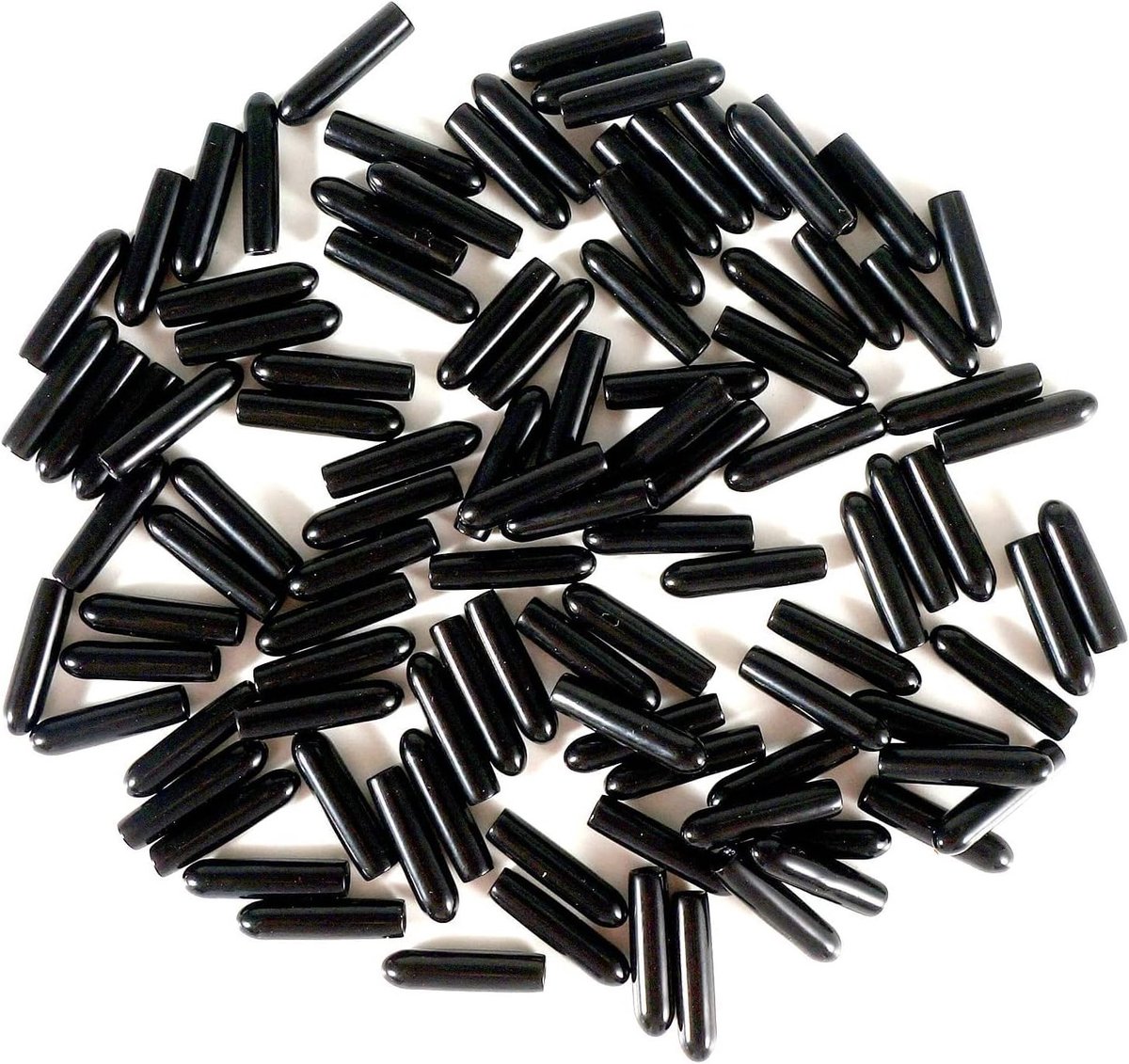 Duurzame PVC rubberen beschermers voor ronde buizen - 100 stuks - Binnen diameter 4 mm - Zwart