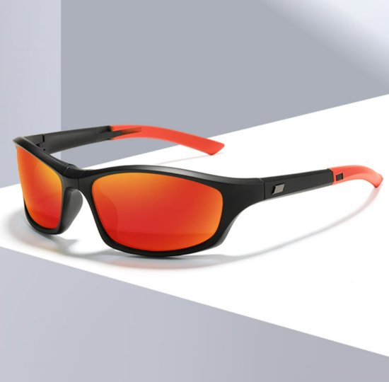 Opvouwbare Gepolariseerde Sport Zonnebril - Fietsbril - heren / dames - UV400 Bescherming - Anti-Glare & HD Zicht - Compact Design - Voor Autorijden, Vissen & Outdoor - Ideaal voor Reizen - Oranje & Zwart van Merkloos — afbeelding 5