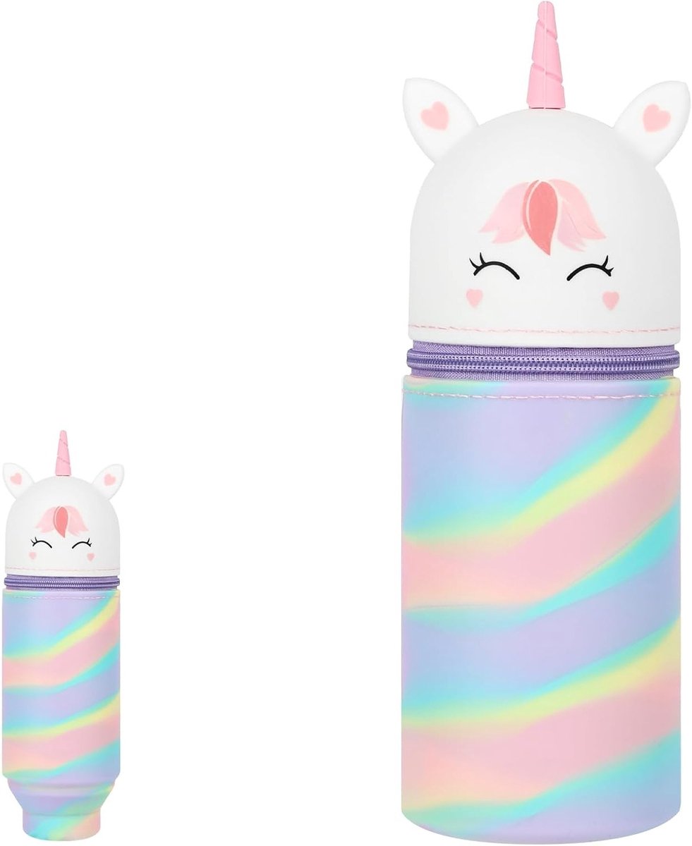 Telescopische Pennenhouder 2-in-1 Soft Silicone Etui - Uittrekbare en Staande Pencil Case voor School en Kantoor met Ruimte voor Stationery en Pennen