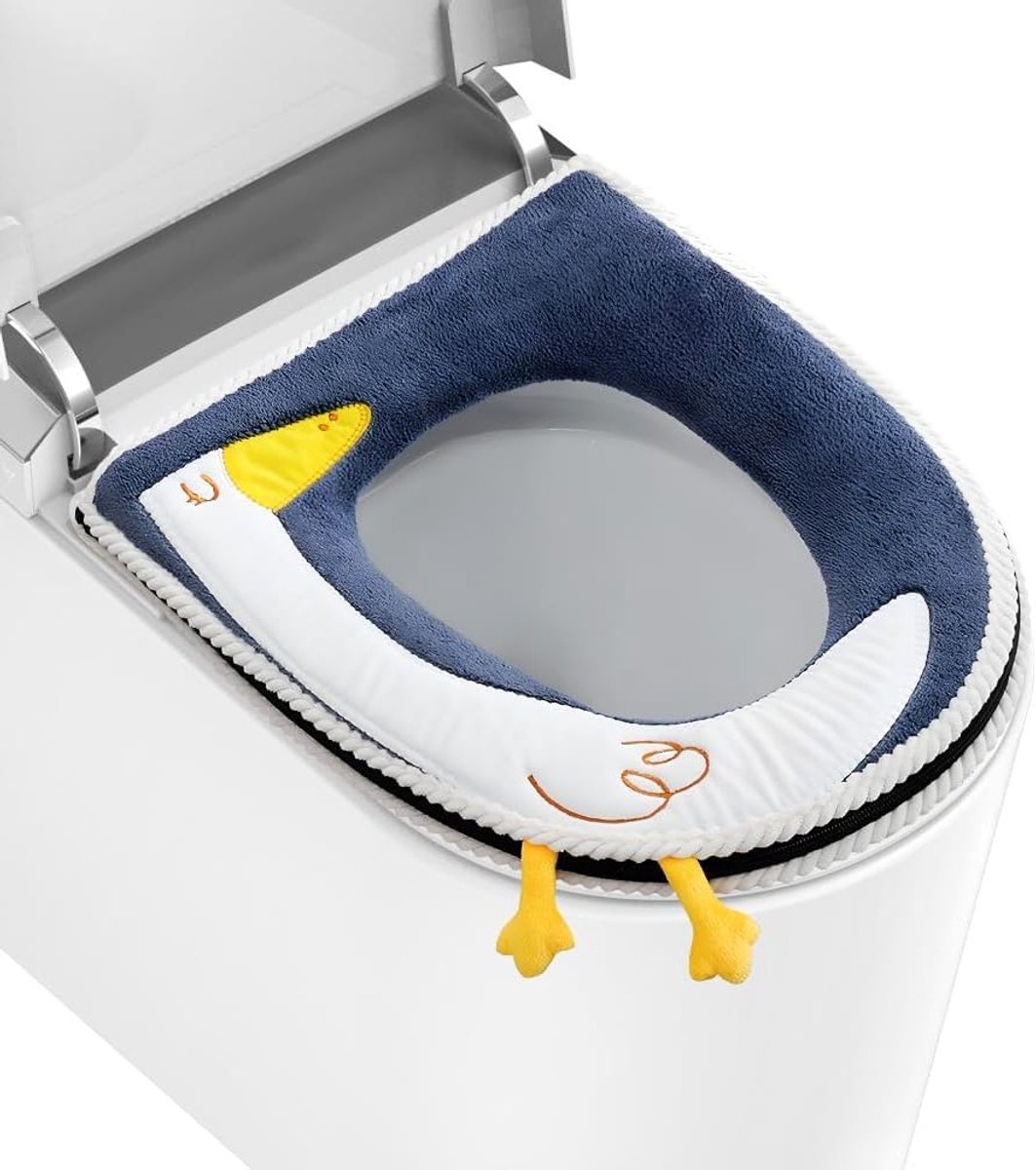 Universele Wasbare Toiletbrilhoes, Antibacterieel en Waterdicht, Comfortabele Zitting met Handvat voor Hygiënisch Gebruik