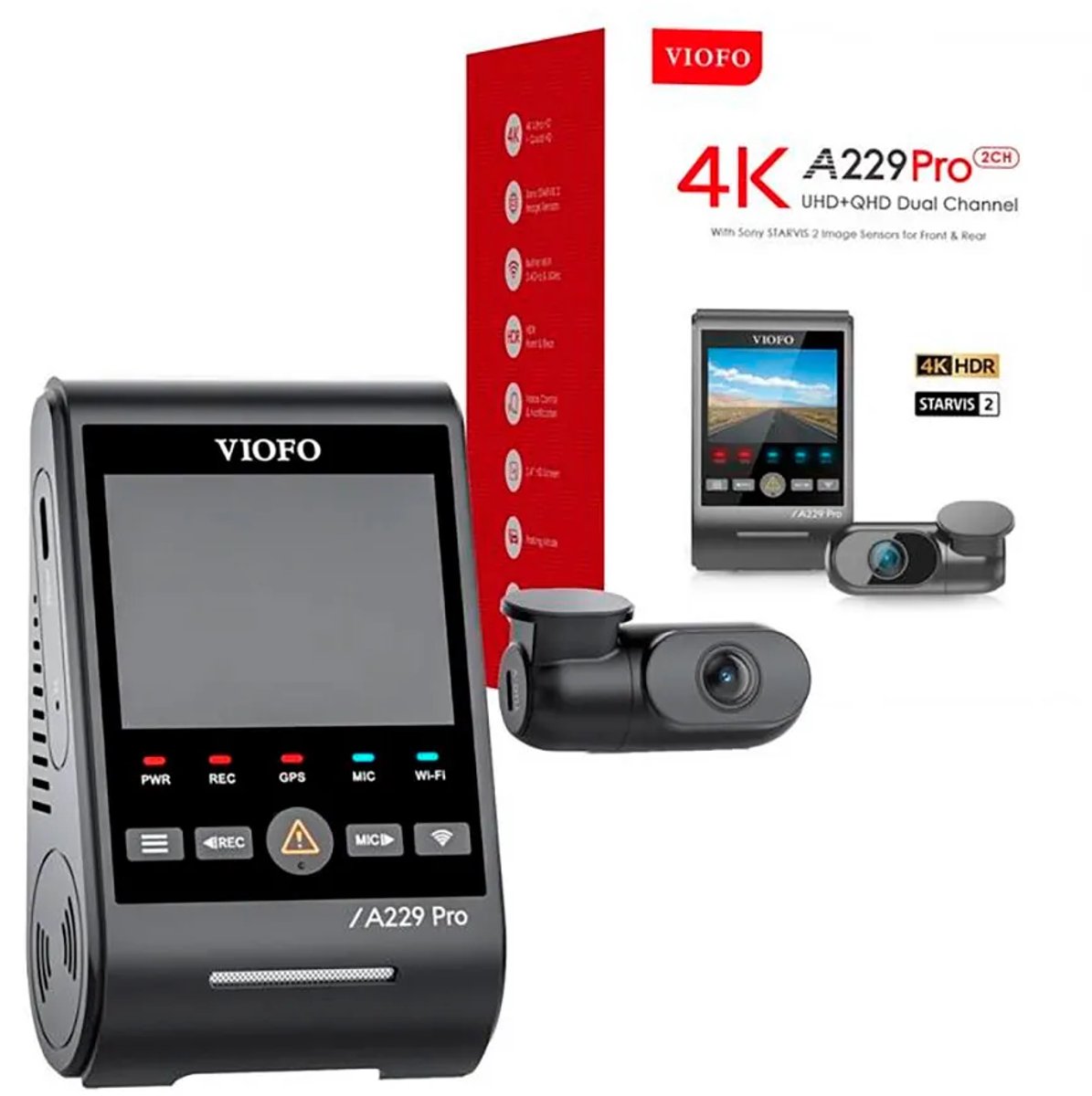 Bol.com VIOFO A229 Pro 2CH - 4K Dual Dashcam - Met gratis cpl Filter in verpakking aanbieding