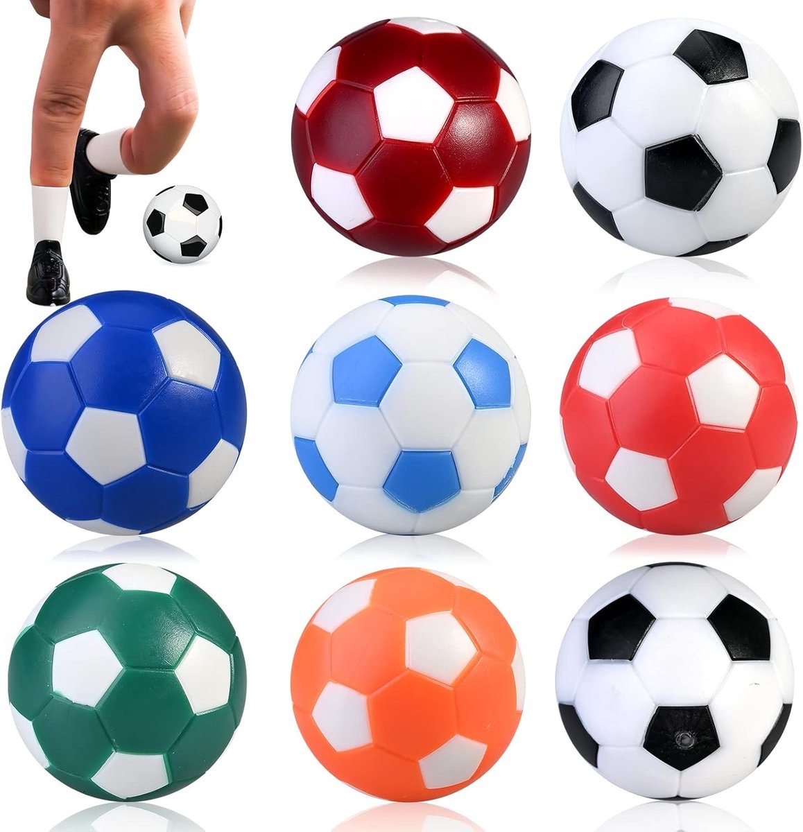 Professionele tafelvoetbalballen 8 x 32 mm mini voetbalballen voor kinderen en volwassenen - Kleurrijke set voor plezier en competitie