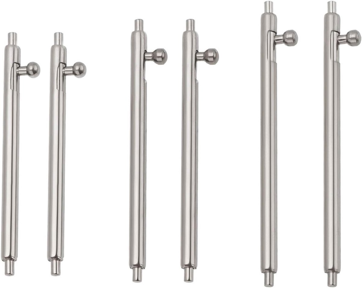 60 Stuks 1.5mm Snelle Ontgrendelingsveerpinnen van 304 RVS voor Horloges, Geschikt voor Samsung en Little Genius (20mm, 22mm, 24mm)