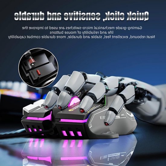 Ergonomische Gaming Muis met 12 Programmeerbare Knoppen, 6 Instelbare DPI-niveaus en 13 RGB Verlichtingsmodi van Merkloos — afbeelding 2