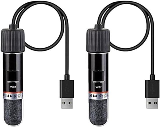 USB Aquarium Heater 10W - Mini Verwarmingsstaaf met Thermostaat voor Kleine Zoet- en Zoutwater Aquaria en Schildpadden