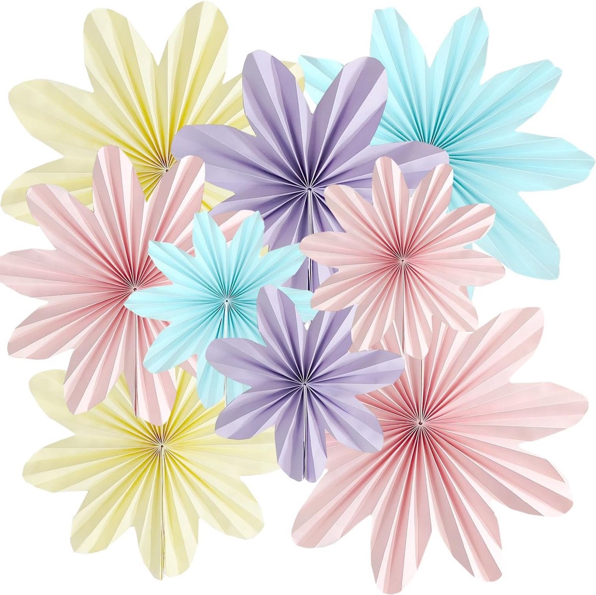Kleurige Papieren Versieringen voor Feestjes, Bruiloften, Babyshowers en Verjaardagen - 9 Stuks Hangende Decoraties
