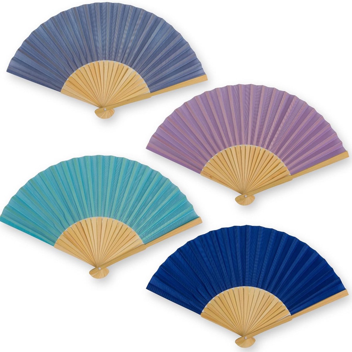 Handwaaier - Spaanse Handwaaier - Verkoeling Waaiers voor Zomerse Themperatuur - Waaier Festival - Chinese Waaier - Festival Waaier - Verkoelend - Handventilator - Tegen Opvliegers - 4 Stuks - donker bluaw, greon, donker paars - van Imperatoris