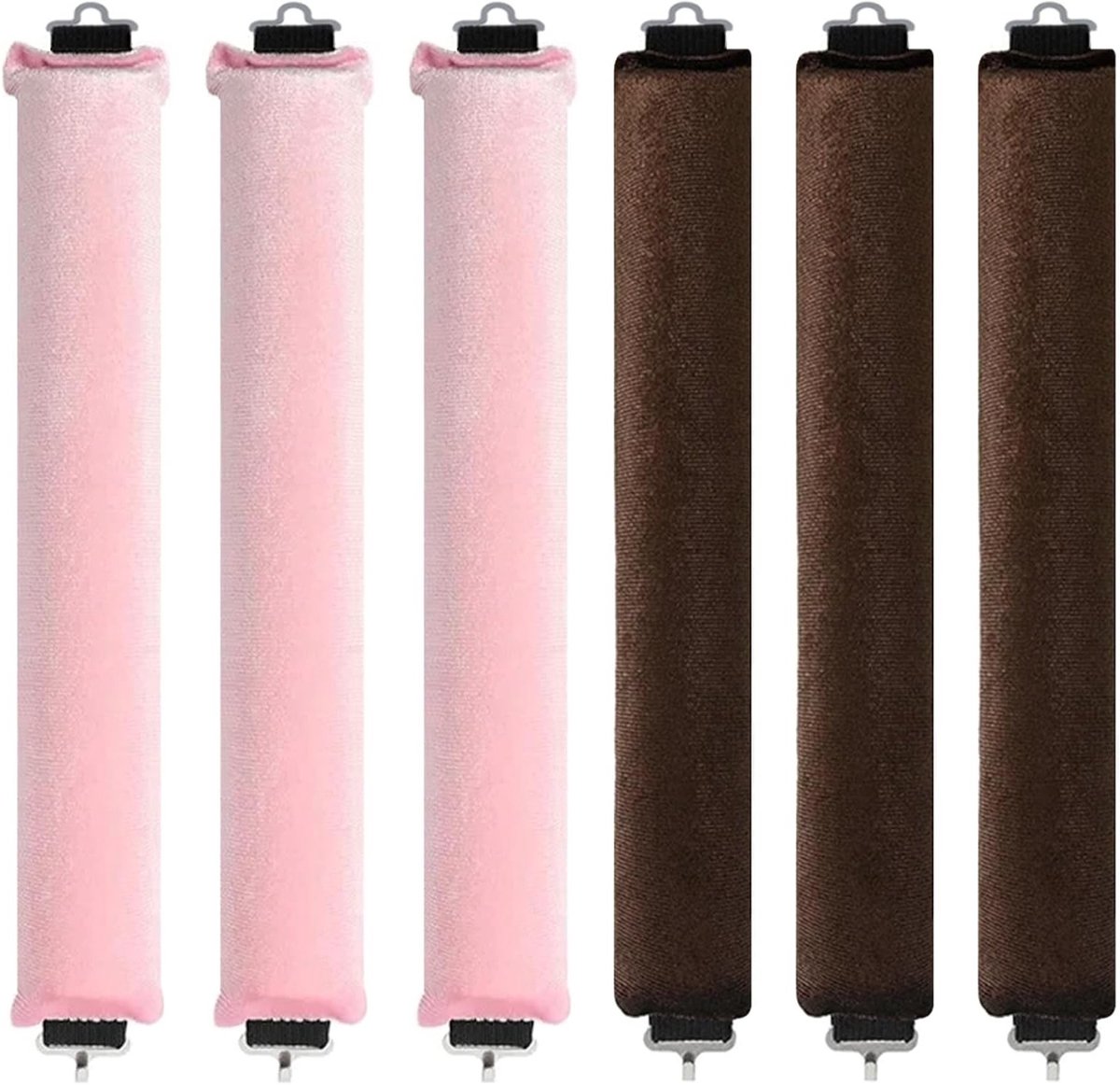 Zachte Haarrollers voor Krullen zonder Hitte, 6 Stuks, Ideaal voor Nachtelijke Krullen, Geschikt voor Alle Haartypes, Comfortabele Haarbanden en Haakjes