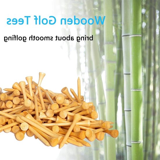 Houten Golf Tees 3,25 Inch - 100 Stuks Lange Golf Tee van Bamboo voor Precisie en Duurzaamheid van Merkloos — afbeelding 3