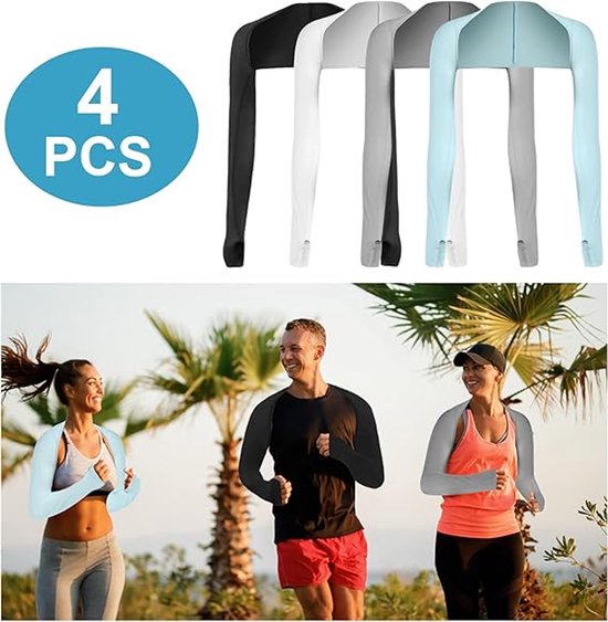 Zonbescherming Armwarmers - 4 Stuks - Mouwen - Zon- En UV-Bescherming - Verkoelende Shrug - UV-Beschermende Bolero Voor Dames - Coole Sjaalmouwen - Raglanmouwen Van Ijszijde - Geschikt Voor Buiten Rijden, Vissen En Sporten — afbeelding 3