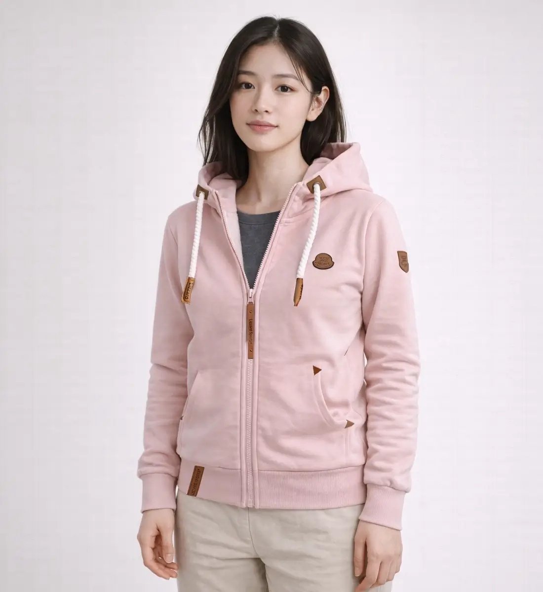 Lizzard Sports Dames Hoodie met Rits Rose Maat S - Dames vest met Rits en Capuchon - Comfort Fit