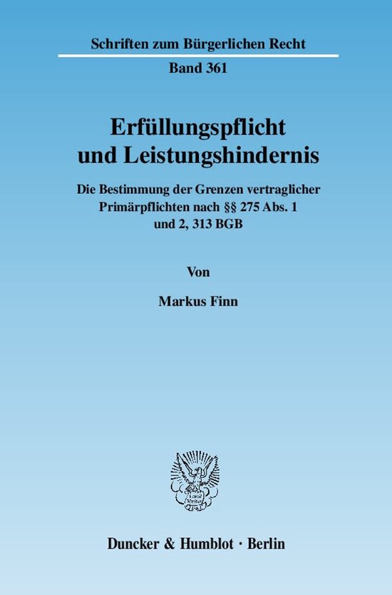 Erfüllungspflicht und Leistungshindernis - cover