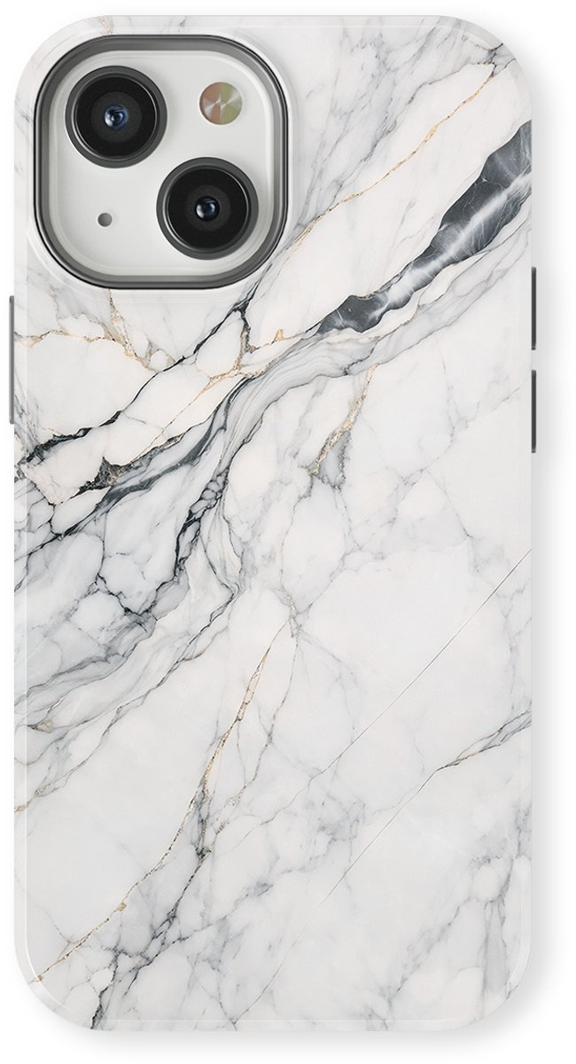 DripCase Hoesje geschikt voor iPhone 13 Marmer | Marble Moods | Magnetisch Opladen | 2-in-1 Ontwerp | Luxe Marmeren Case geschikt voor iPhone 13 Classic White Marble
