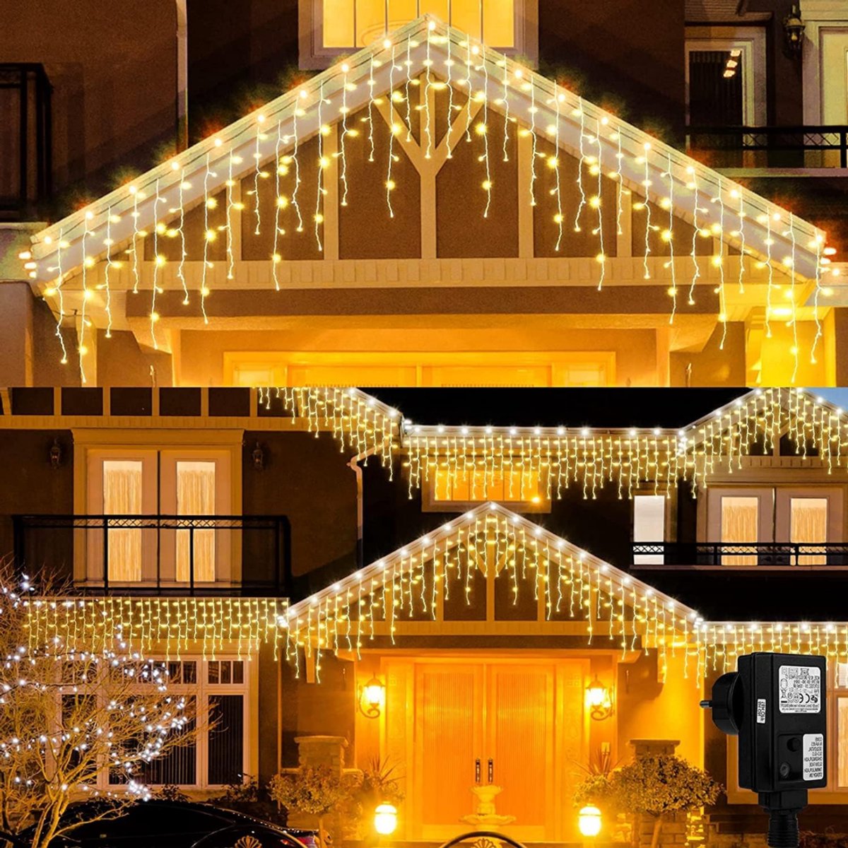 HEZIVO® IJspegelverlichting Buiten - IJspegel Verlichting - Lichtgordijn - Kerstverlichting - Waterdicht - 400 Leds - 10 m