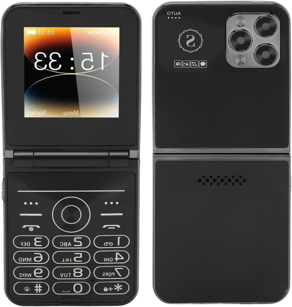 Grote Flip Telefoon voor Senioren met 6.6 cm HD Camera, LED Zaklamp en Helder Geluid