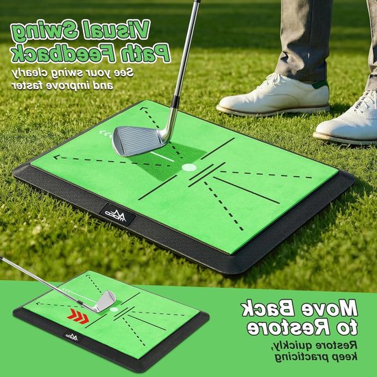 3 in 1 Golf Oefenmat voor Swing Pad Feedback, Inclusief Fairway, Rough & Putting Pad, Antislip Rubber Basis, Perfecte Cadeau voor Golfliefhebbers — afbeelding 5