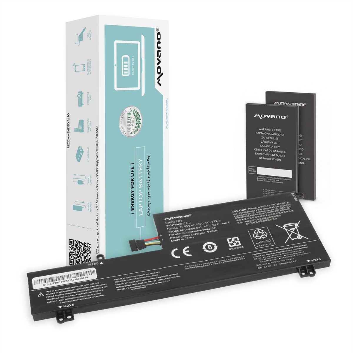 Movano L16 Serie - Batterij voor Lenovo Yoga 720-15IKB - Hoge Capaciteit - Li-Ion - Veiligheid Geïntegreerd