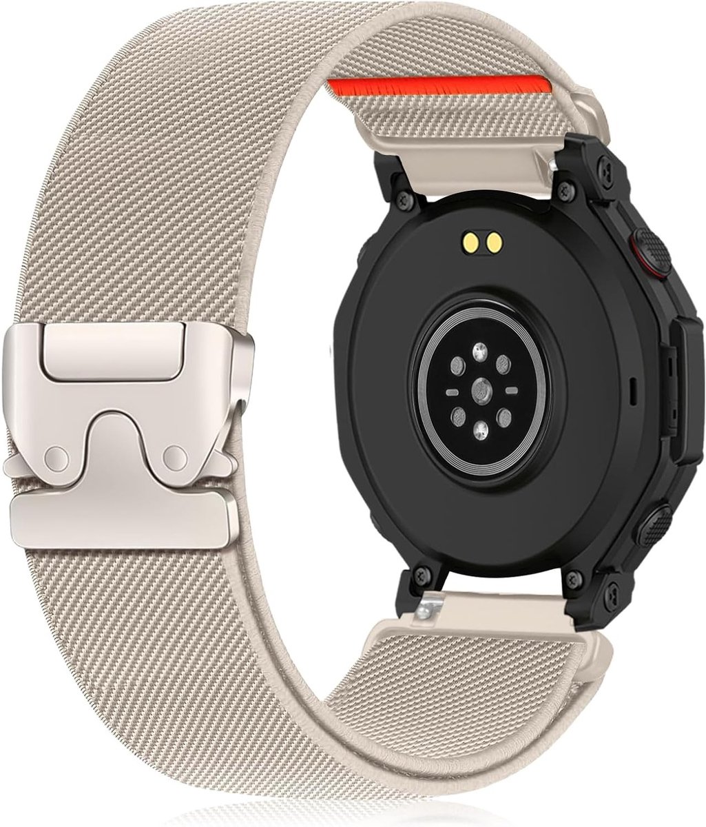 Nylon Gevlochten Sportband van 22mm voor Smartwatches met Parachute Sluiting, Geschikt voor T-Rex 3 Pro, Bip 6 en GTR 4, Duurzaam en Comfortabel voor Actieve Gebruik