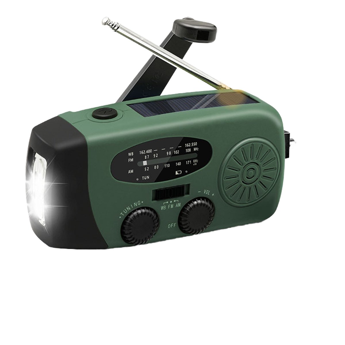 Noodradio met NOAA – Compact 2.000mAh batterijcapaciteit– Solar & Dynamo – Ideaal voor Auto & Noodpakket