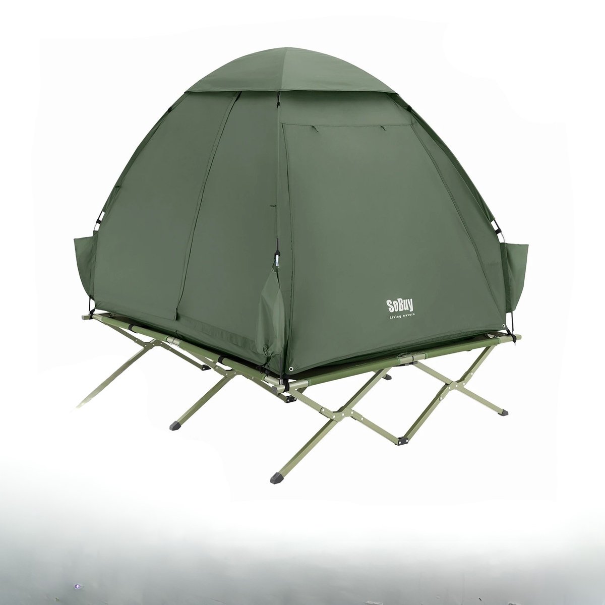 Mosh Stories 4-in-1 Camping Slaapset – Opblaasbaar Campingbed met Tent, Matras, Elektrische Pomp en Accessoires - 2–3 Personen