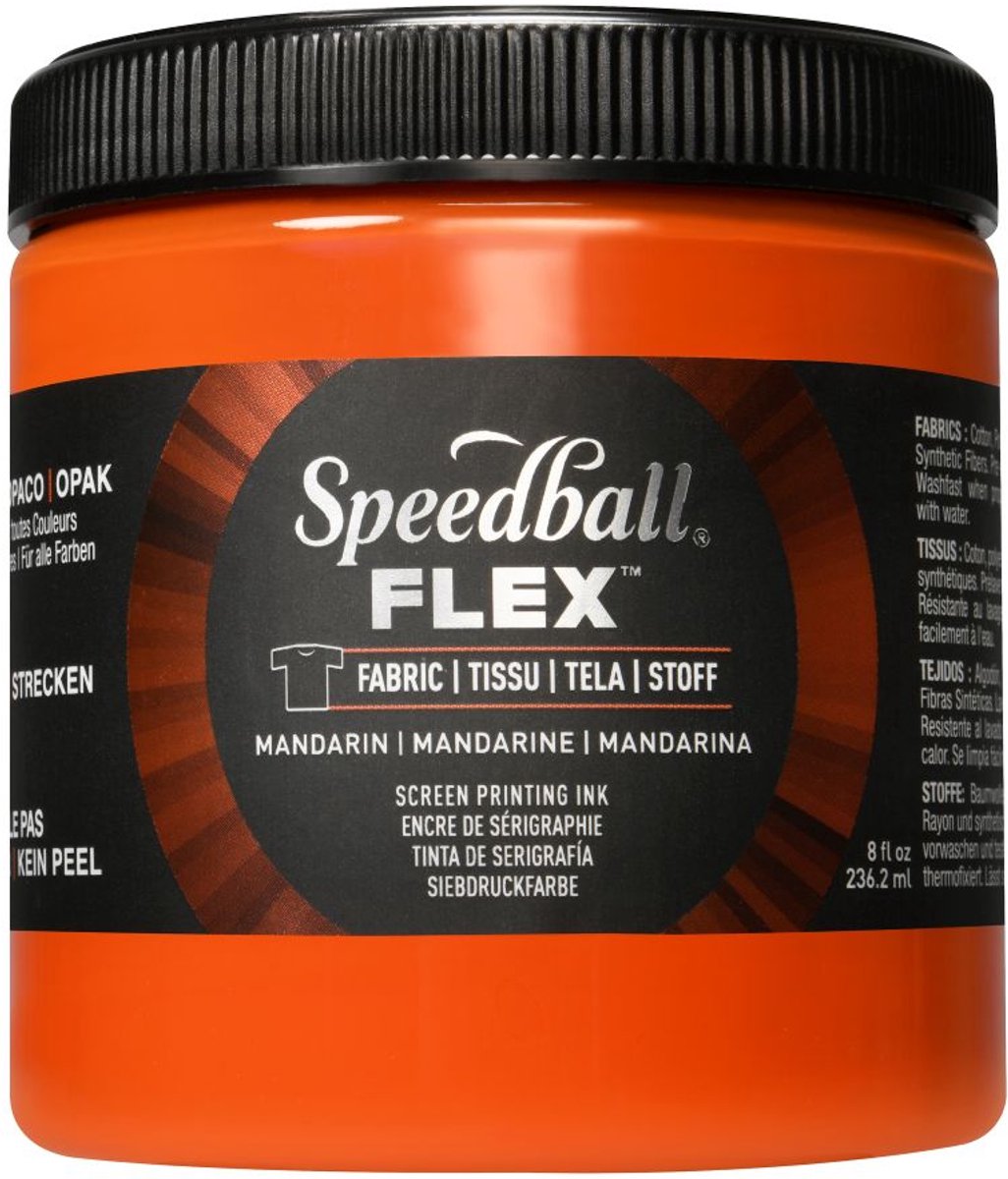 Flex fabric ink mandarin screen printing -Speedball