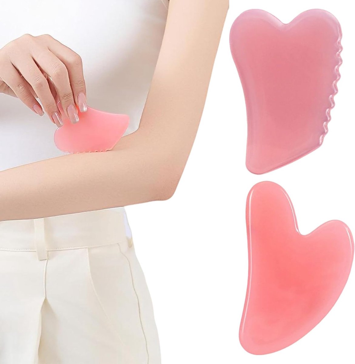 Gua Sha tools voor gezichtsmassage, met en zonder tanden, voor huidversteviging en revitalisatie, eenvoudig te reinigen en te gebruiken, perfect voor ontspanning en doorbloeding