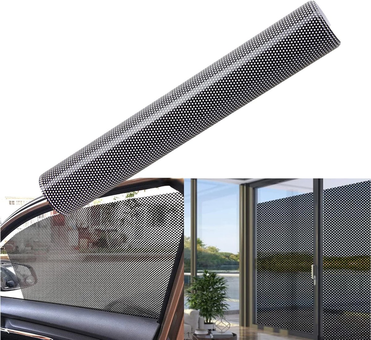 Dailygoods- Autoruitfolie met 50/50 microgeperforeerd oppervlak - Verduisterend - Privacyfolie - Zonwerend - Zelfklevend - Warmte- en UV-bescherming (30 x 120) - Raamfolie