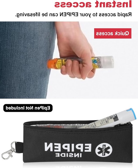 EpiPen Koeltas voor Reizen, Draagtas voor Medicijnen, Koeltas voor EpiPen, Fluorescent Zwart en Waterdicht — afbeelding 3