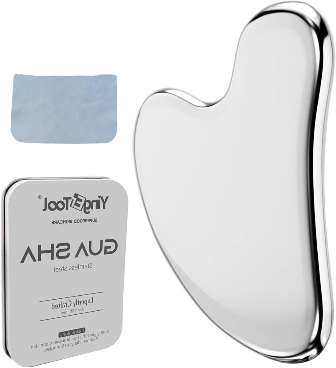 Gua Sha Steen van RVS voor Kaakvorming en Vermindering van Zwelling - Perfect voor Huidverzorging en Ontspanning
