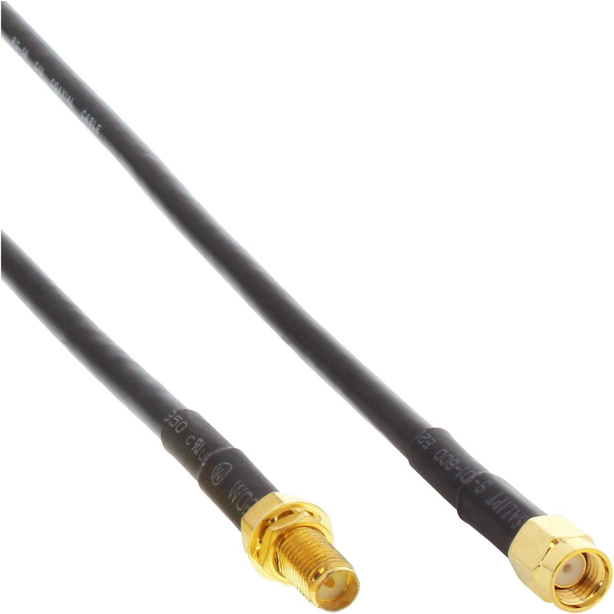 InLine RP-SMA (m) - RP-SMA (v) verlengkabel - RG-58 / 50 Ohm - 4 meter