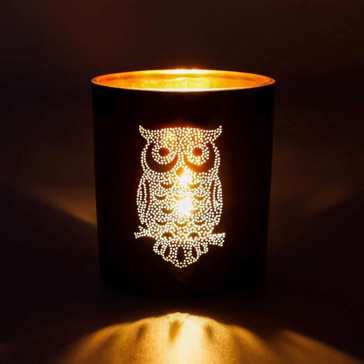 Elegante Uil Theelichthouder van Glas - Romantische Decoratie voor Feesten, Verjaardagen en Kerstmis - Stijlvolle Windlicht voor Sfeervolle Avonden