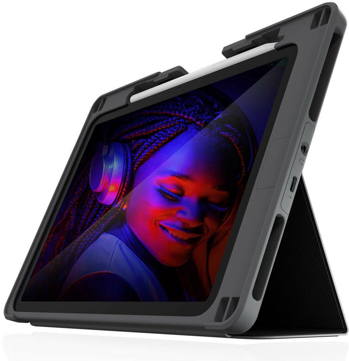 STM Dux Ox iPad Hoes - Geschikt voor 10e/11e Generatie iPad - Waterbestendig - Zwart