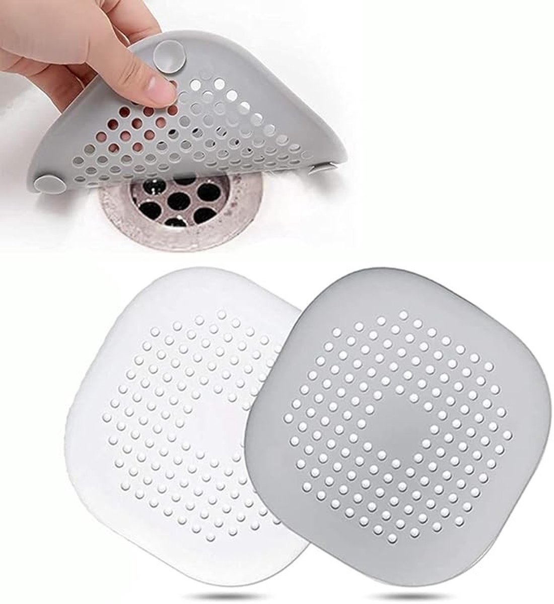 Siliconen Afvoerzeef 2 Stuks - Badkamer & Keuken