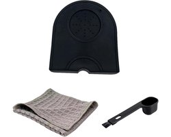 Professionele koffietamper mat set met antislip handvat en schoonmaakdoek - ideaal voor espresso machines en barista accessoires, perfect voor thuisgebruik en koffie liefhebbers