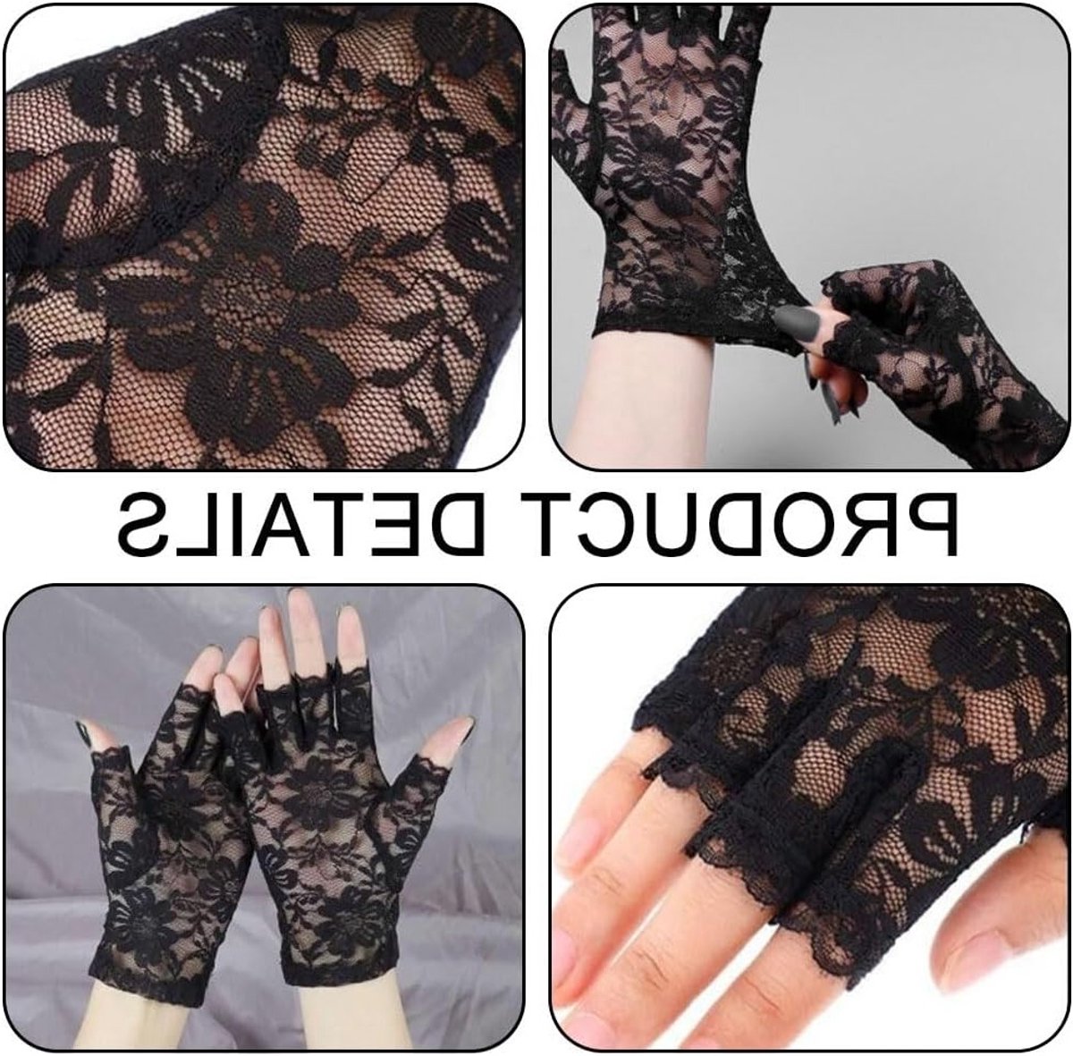 Korte kanten handschoenen voor dames, elegante bruidshandschoenen met halve vingers, perfect voor bruiloften, feesten en kostuums, stijlvolle accessoires voor speciale gelegenheden